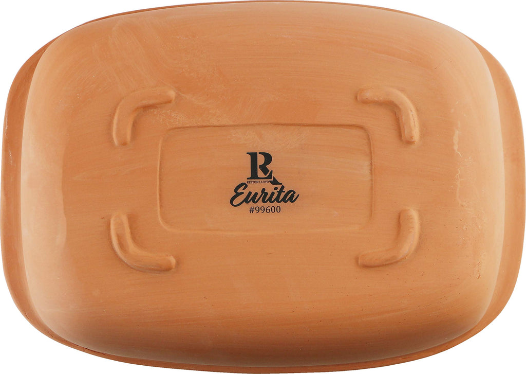 Eurita Clay Roaster, 4 Quart, 3.78 Litres, Non-Stick Earthenware, Toxin-Free, Healthy Clay Pot Cooking, Versatile