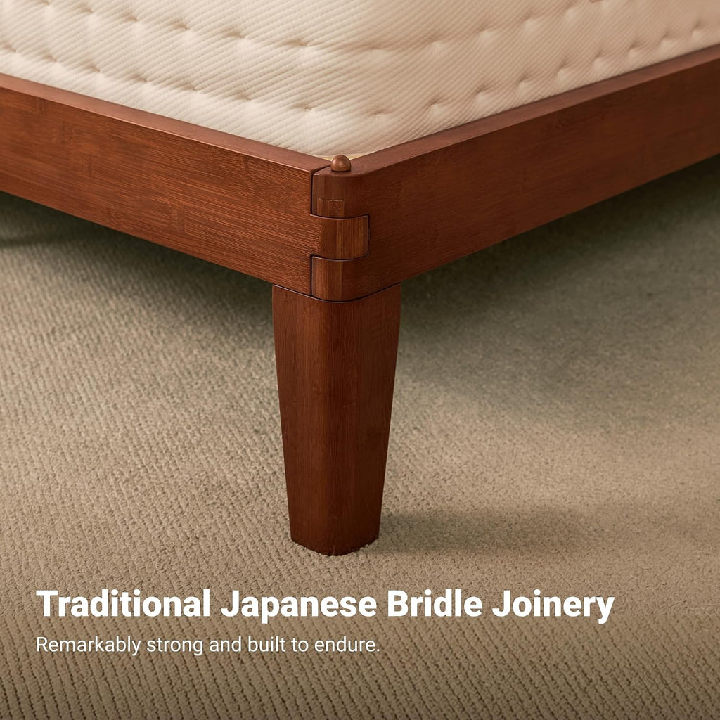 Bamboo Japanese Joinery Bed Frame with Headboard
