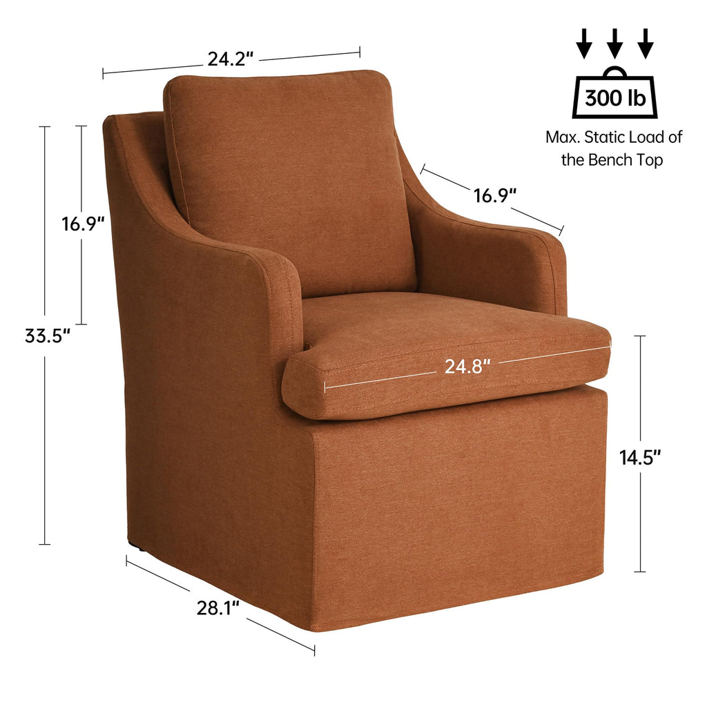 Upholstered, Dining Room Chairs with Casters