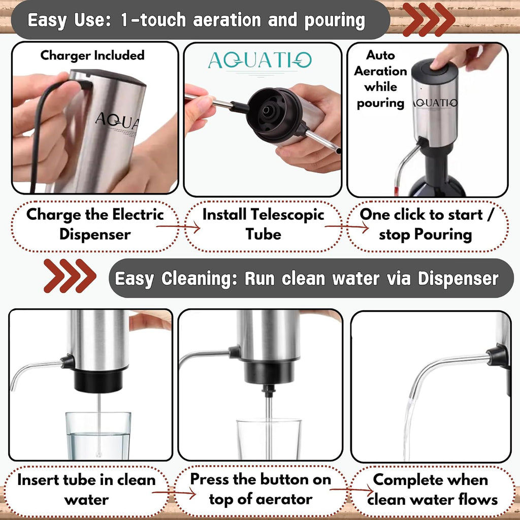 Wine Aerator Electric Wine Decanter Automatic Dispenser With USB Rechargeable Spout Pourer, Wine Gift
