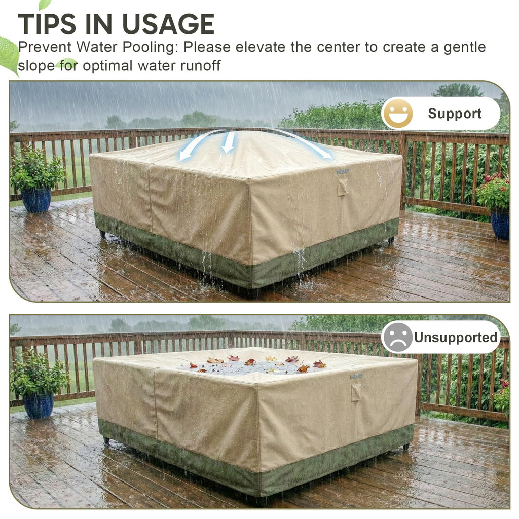 Rectangular Outdoor Furniture Cover for Sectional Sofa Set, 600D Waterproof Patio Set Cover for Lawn General Purpose