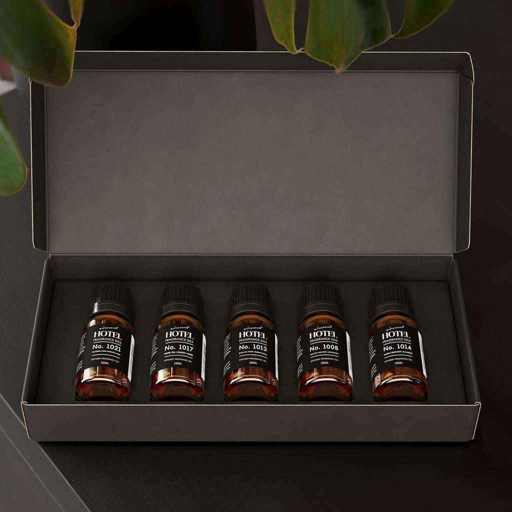 AirScent Hotel Diffuser Oil Gift Set - Pure Luxury 5-Star Hotels - 10 mL | Fragrance Oil Sampler Set - Inspired by
