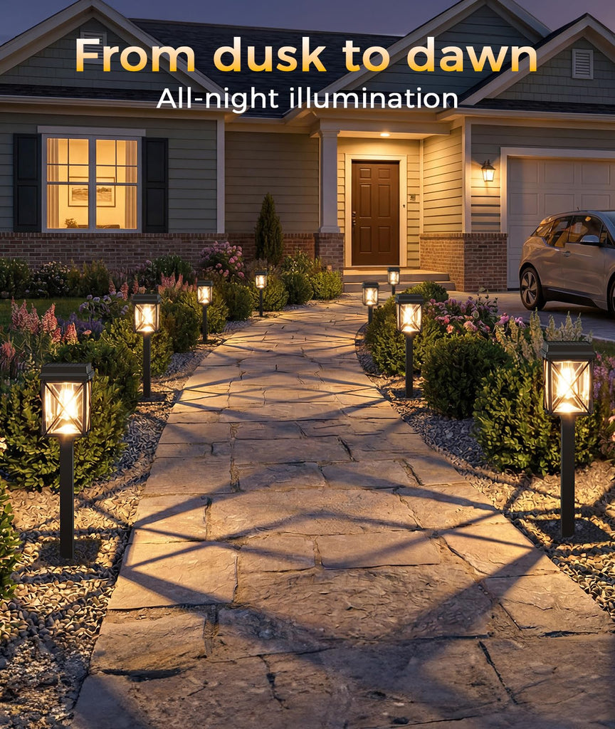 Solar Pathway Lights Outdoor, 6 Pack Bright Solar Garden Lights