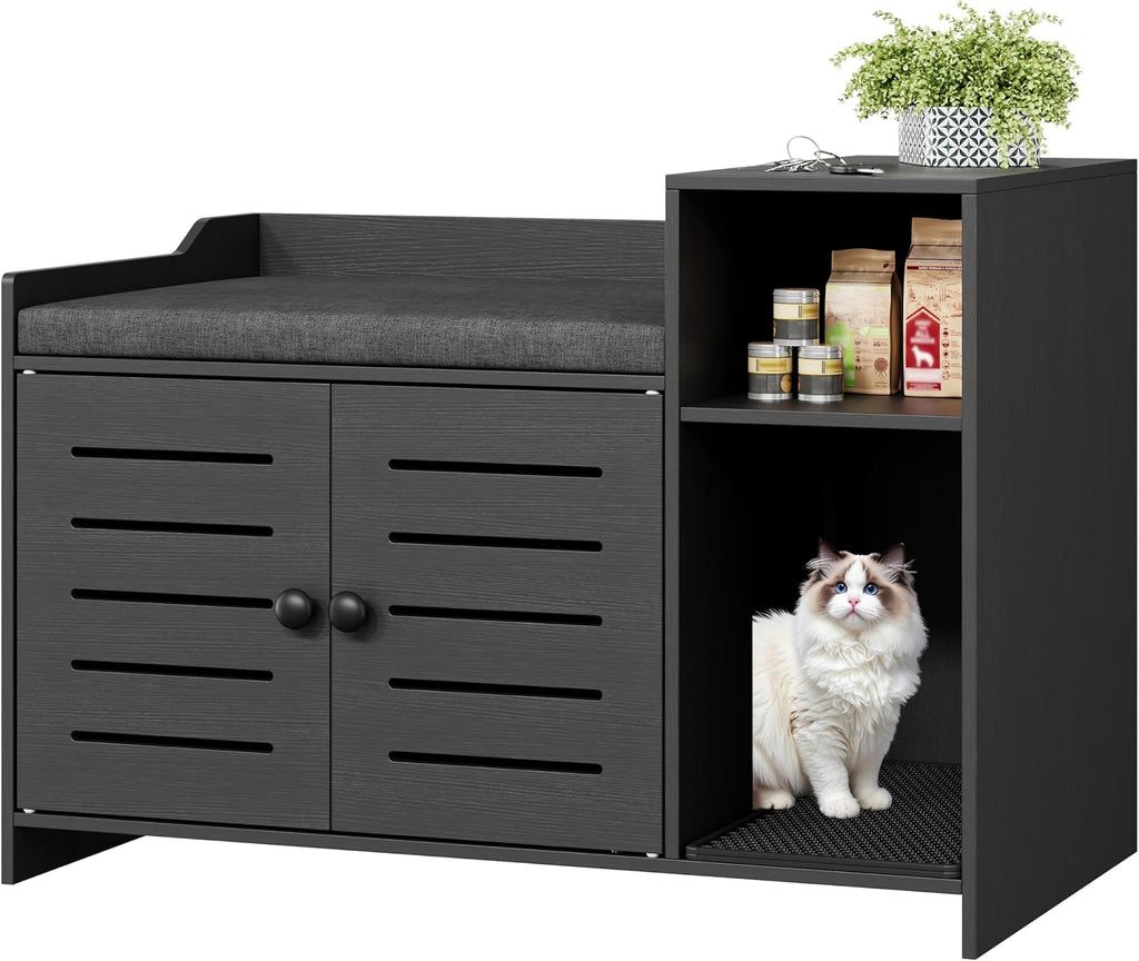 Cat Litter Box Enclosure, Hidden Litter Box Cabinet Furniture