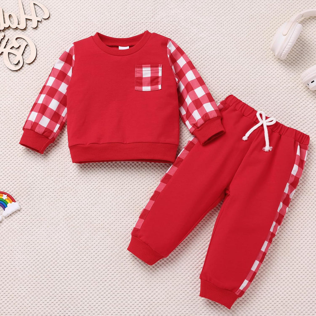 Toddler Boys Jogger Sets Pullover Athletic Sweatshirt Sweatpants Infant Baby Tracksuits Sweatsuits Fall Winter Outfits