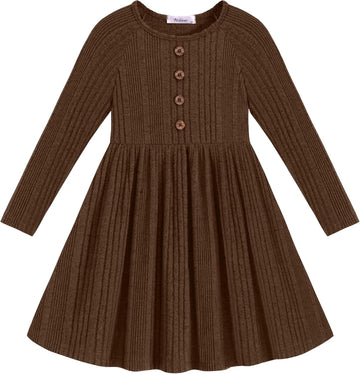 Toddler Girls Sweater Long Sleeve Knit Fall Winter Dresses