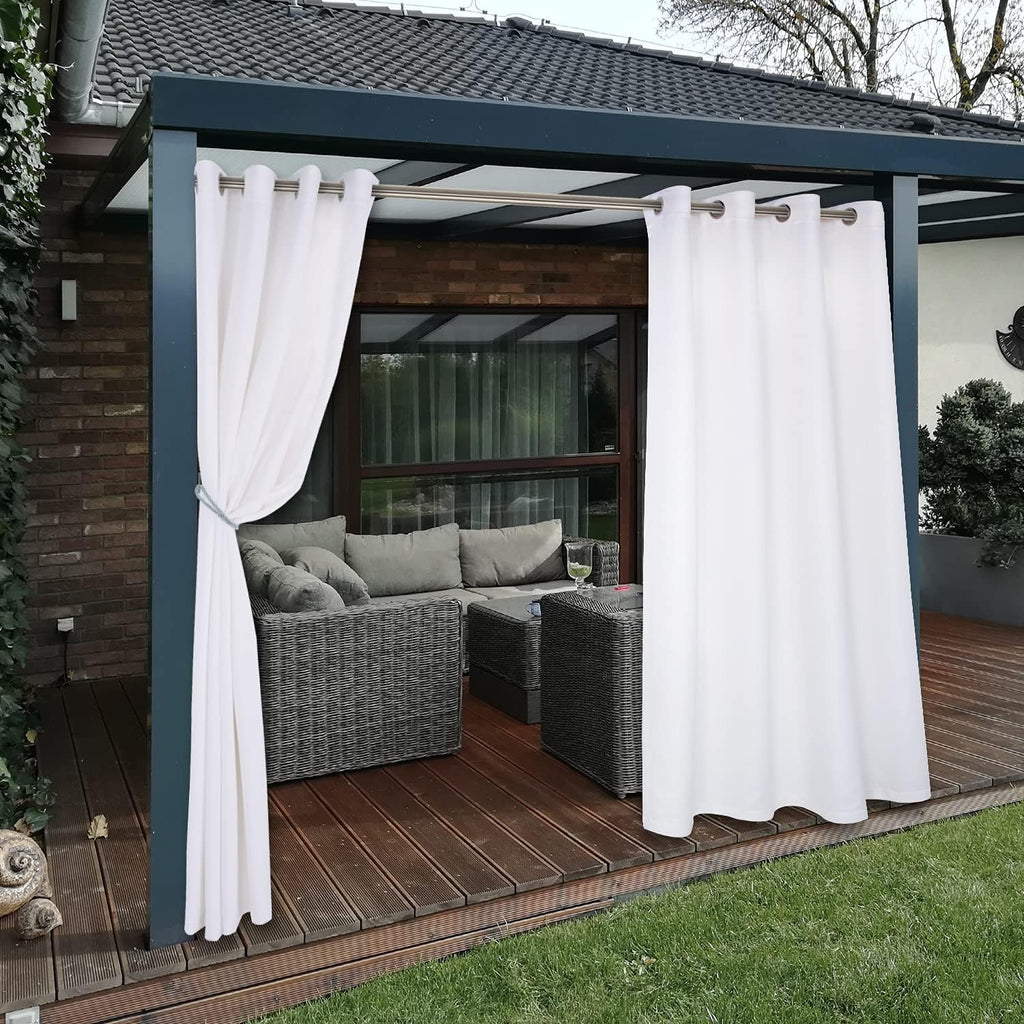 Waterproof Indoor/Outdoor Curtains Thermal Insulated | Sun Blocking Privacy Grommet Blackout Curtains /Porch/Living
