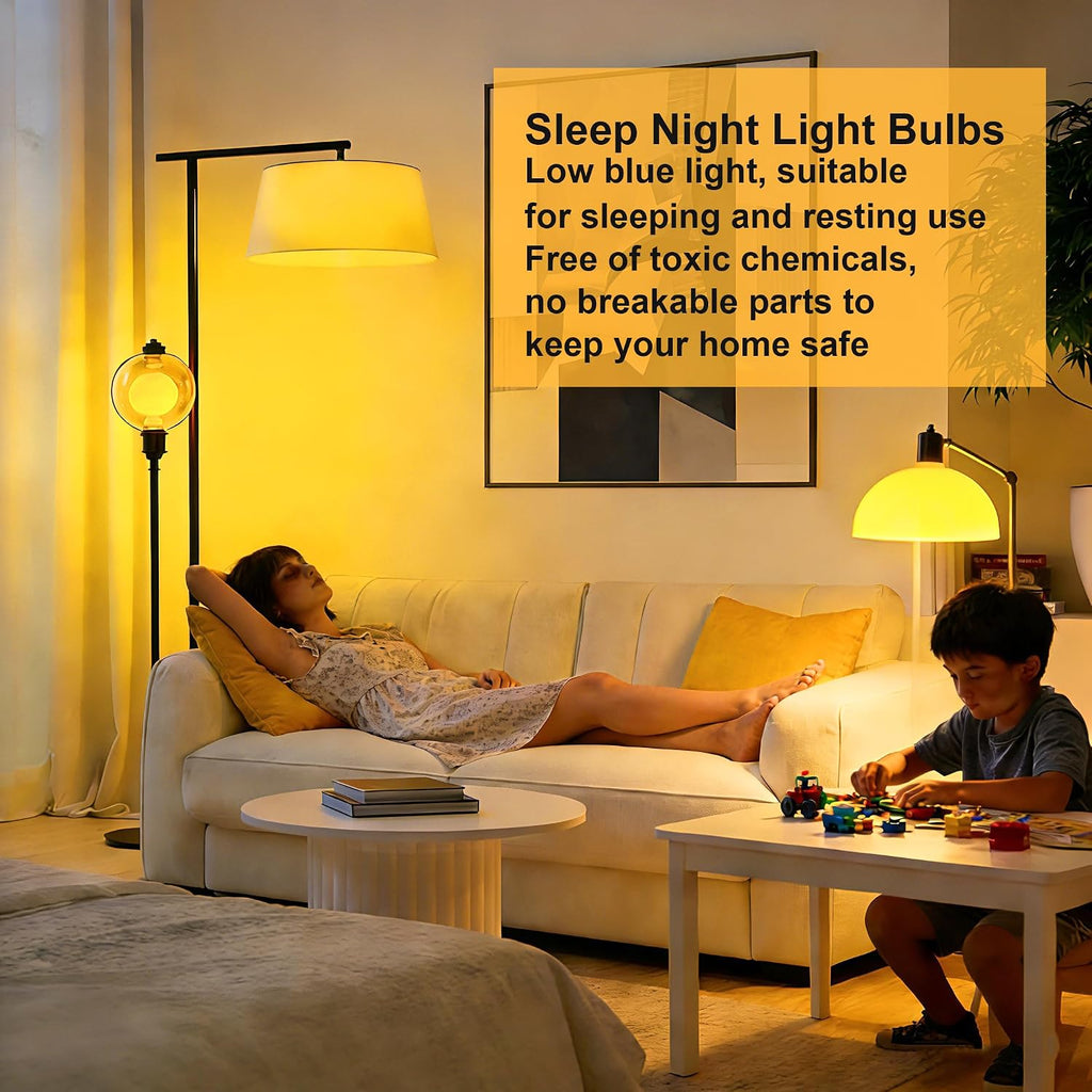 A15 LED Yellow Light Bulbs 40W Equivalent Outdoor, Yellow Bug Porch Lights for Outside Indoor, Sleep Light Bulbs