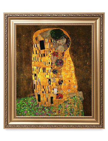 Gustav Klimt Wall Art Framed, The Kiss Framed Wall Art, 26x30''