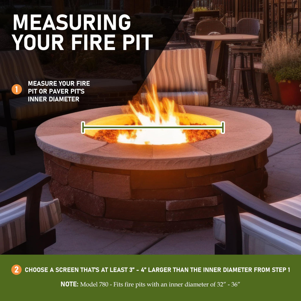 Fire Pit Spark Screen Hinged for Easy Access (36 inch)