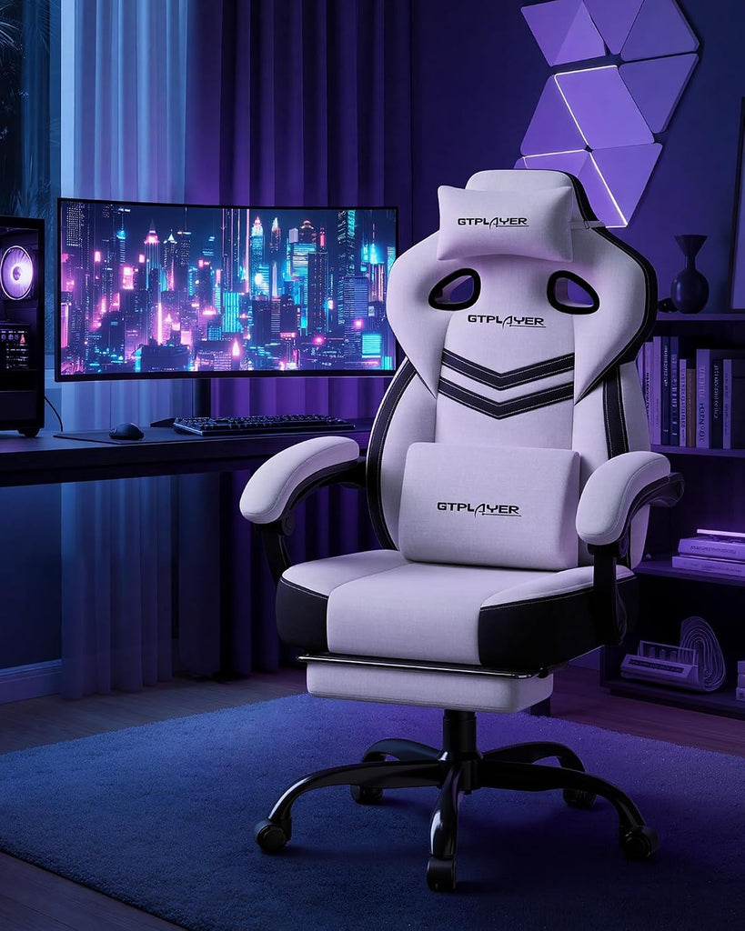 Gaming Chair for Adults, Ergonomic High Back Chair with Footrest | Big & Tall Computer Video Gaming Chair, Comfort