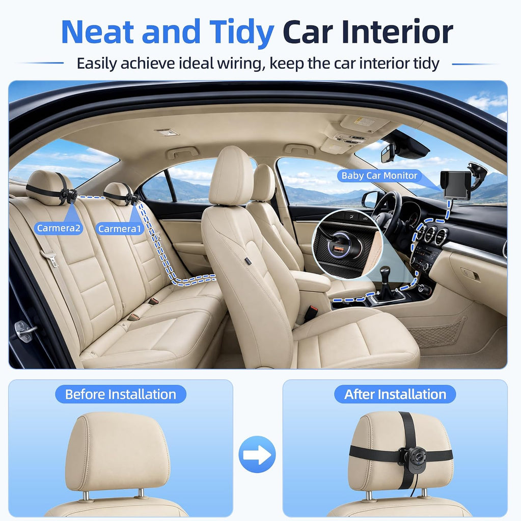 Car Camera Dual Monitor: Ultra Clear Night Vision, Auto Day/Night Mode