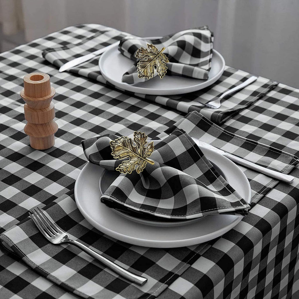 Maple Leaf Napkin Rings, Vintage Alloy Napkin Holder for Fall Thanksgiving Day Theme Party and Autumn Table
