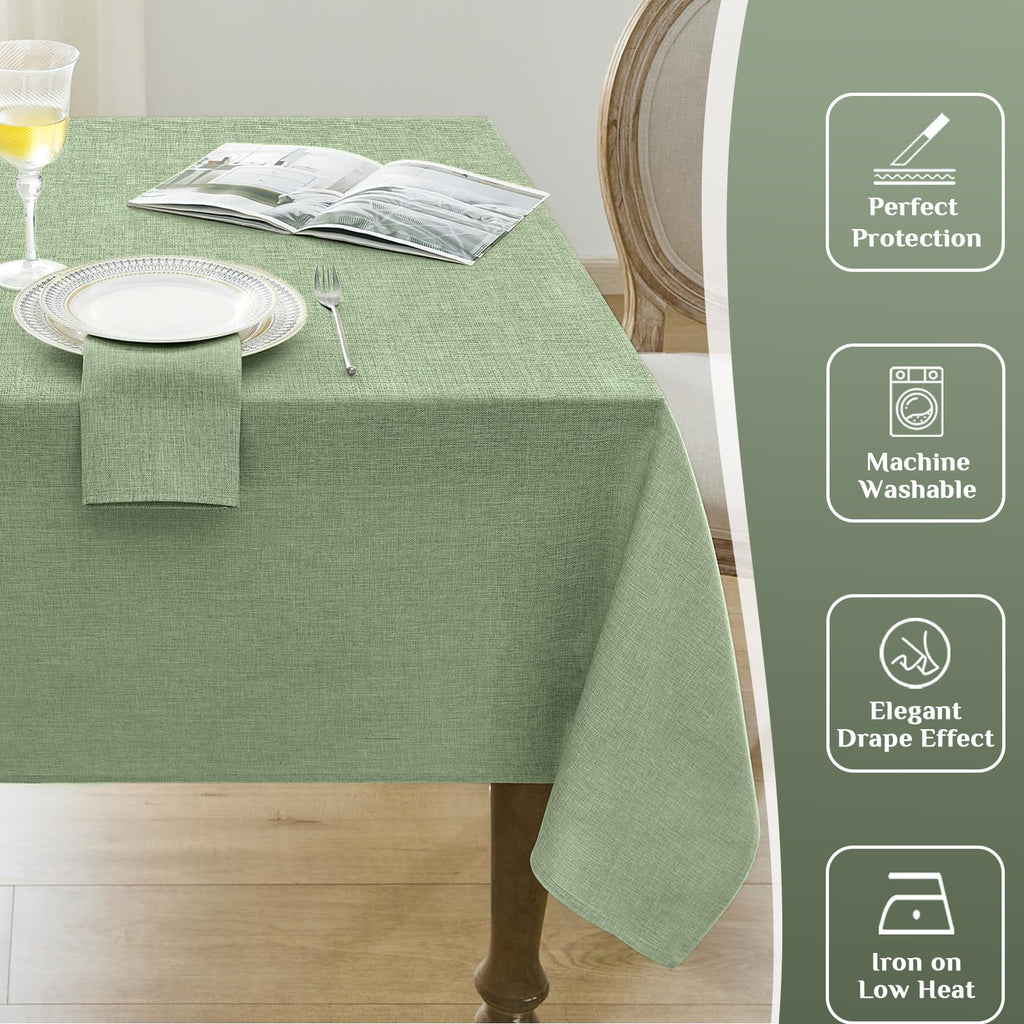 Large Tablecloths Rectangular 120 x 60 inch Linen Textured Table Cloth Outdoor Waterproof, Stain and Wrinkle