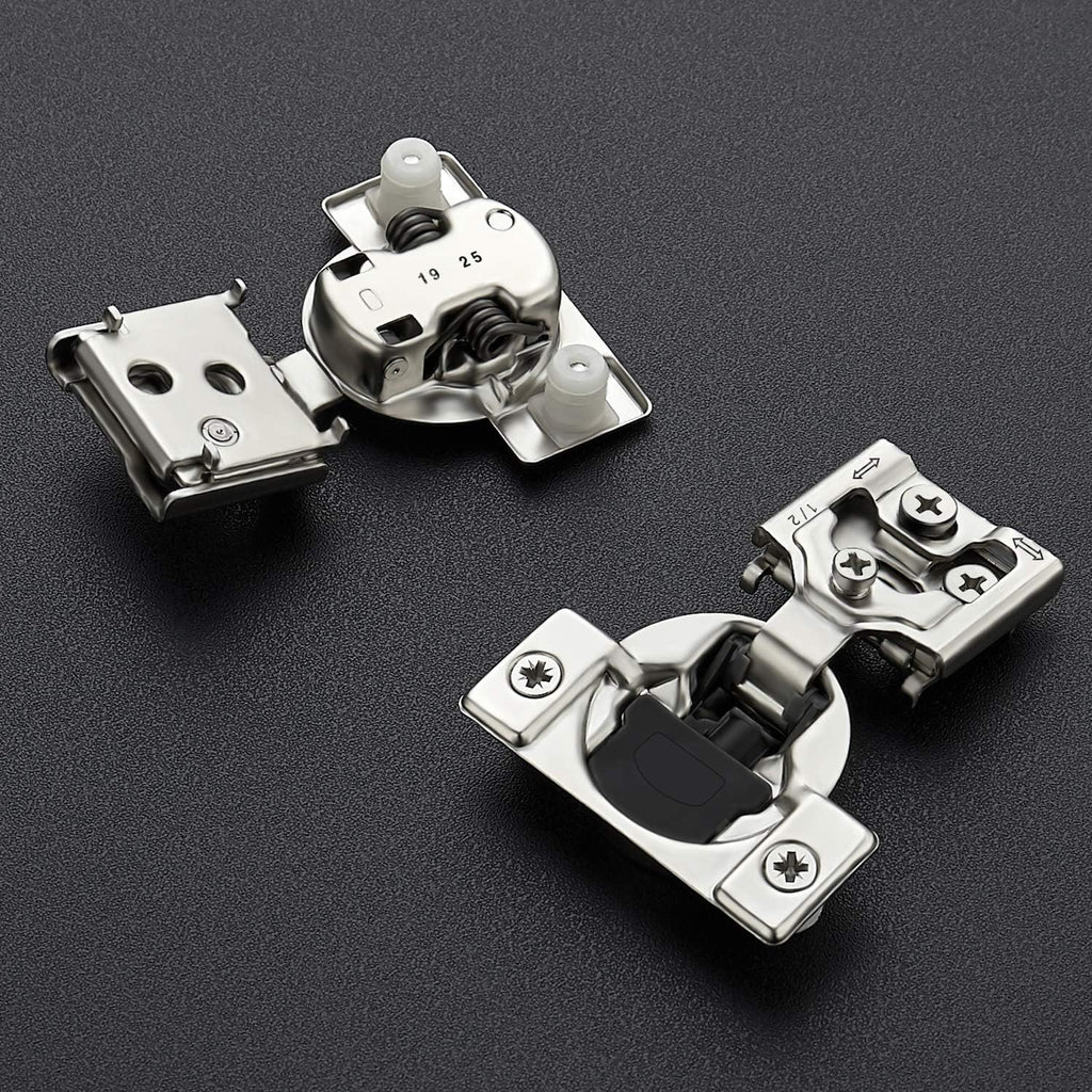 10 Pack 5 Pairs 1/2 inch Overlay Soft Close Hinges Hinges Satin Nickel Hidden Hinges Stainless Steel Concealed Hinge