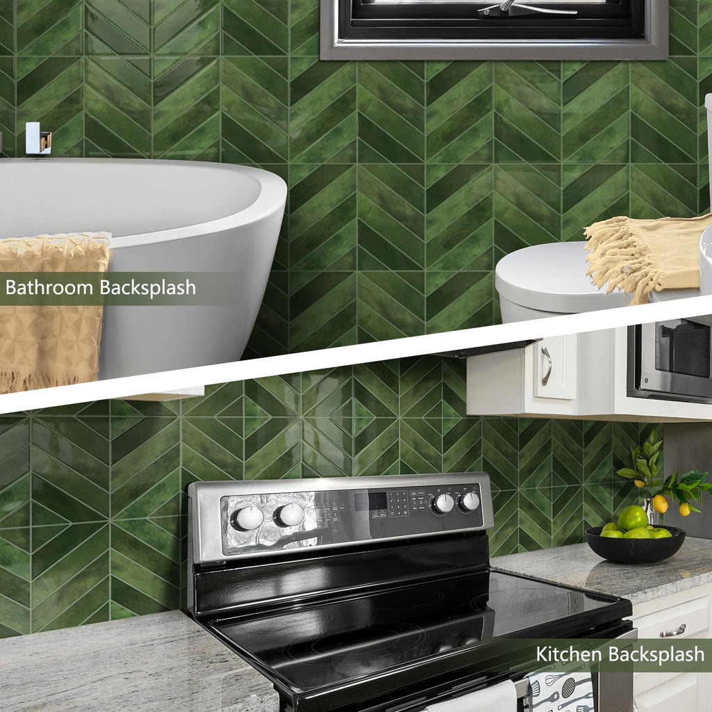 10 Sheets Thicker Herringbone Peel and Stick Backsplash