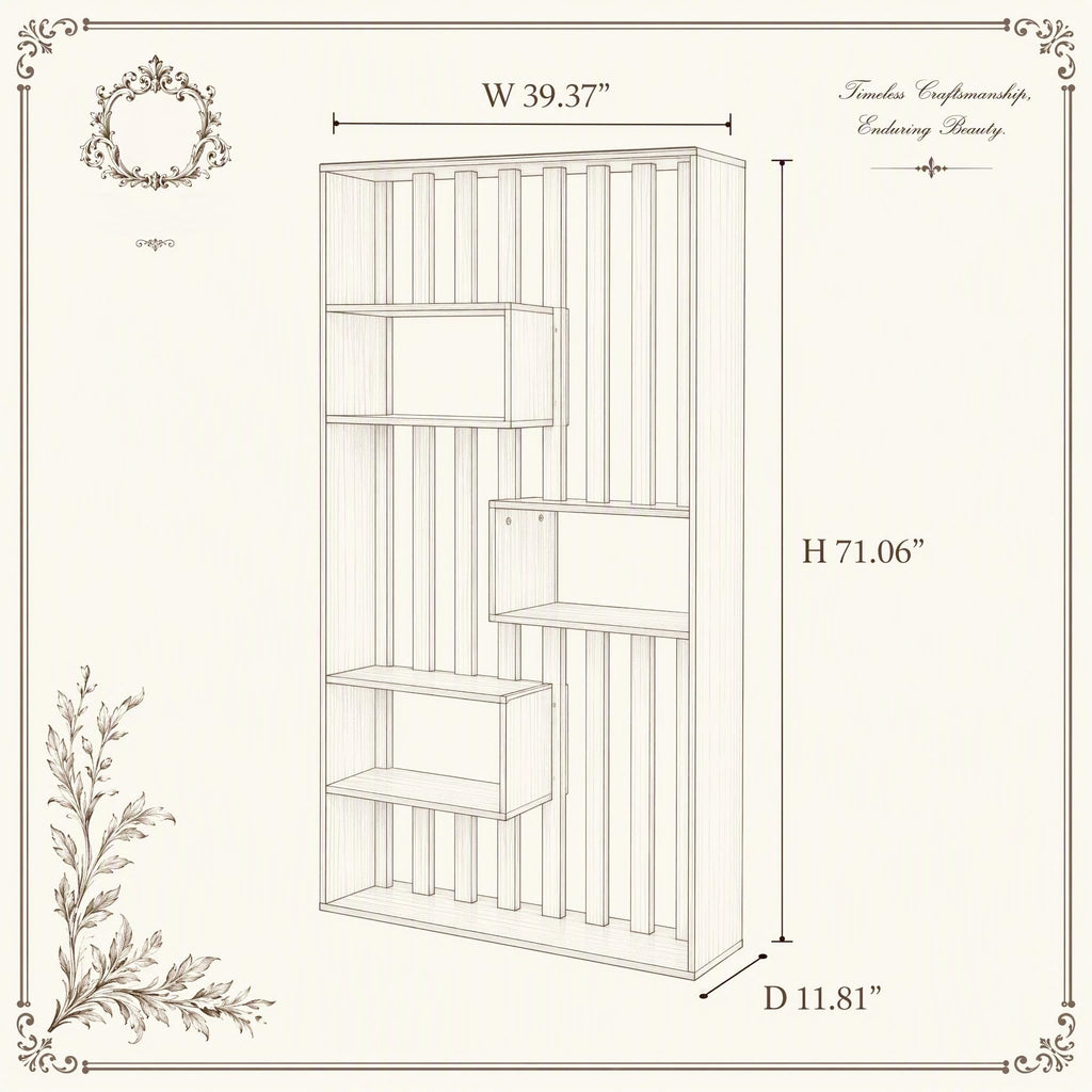 Room Divider with Built-in Shelves for Room Separation