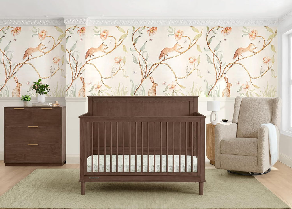 Penelope 6-in-1 Convertible Crib - Greenguard Gold Certified, Teak Brown