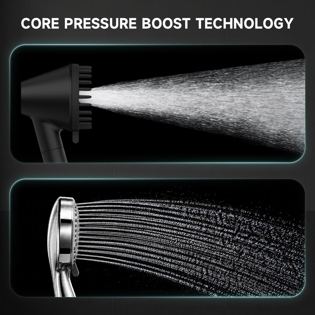 Shower Head with Handheld, High Pressure Showerhead, Black 1.8 GPM