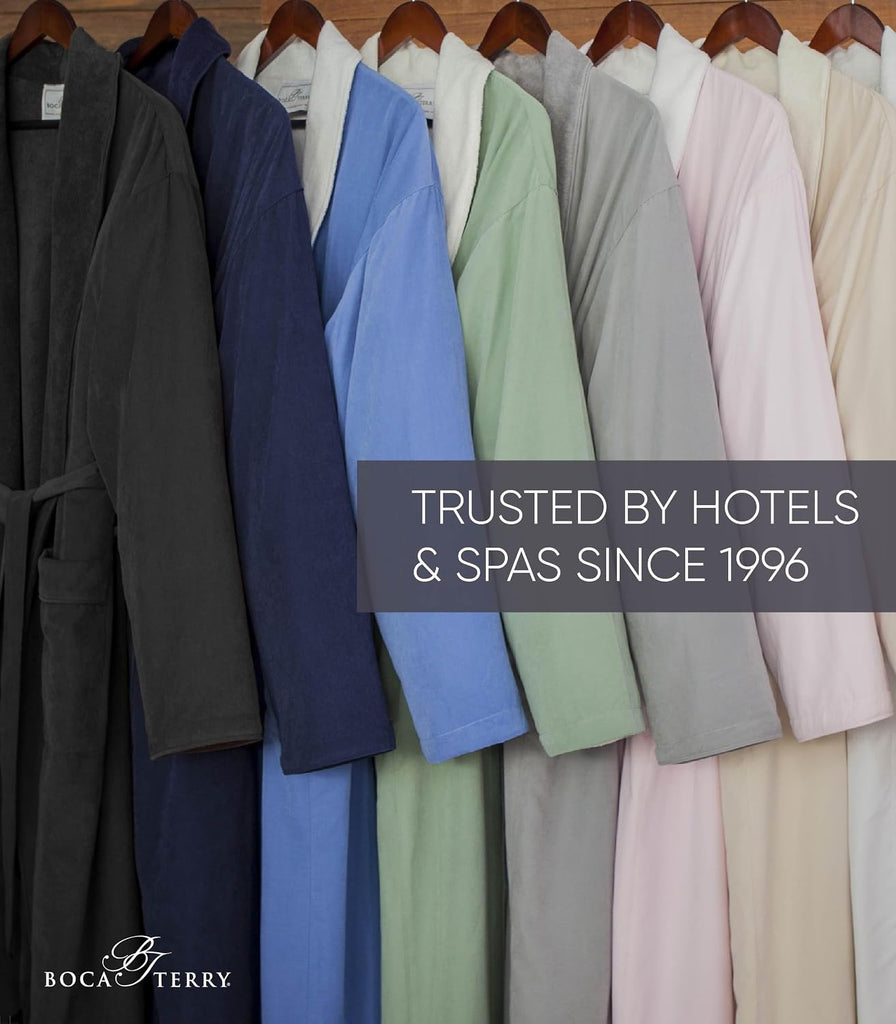 Women's Microfiber Robe by BOCA, Luxury Hotel Bathrobe, Generous Sizing | Full length resort & spa bath robes for