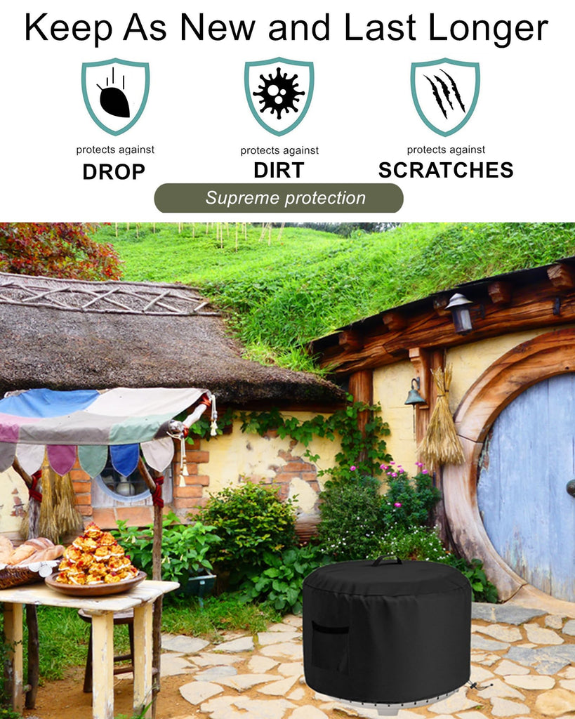 Outdoor Round Fire Pit Cover for 23-29 Inch Stove Bonfire Fire Pit