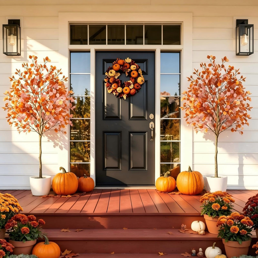 6ft Fall Tree Artificial Eucalyptus Tree, Indoor Outdoor Fall Decor