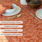 Saleh Luxury Easy Care Damask Fabric Table Cloth, Décor for Everyday, Formal Dining, Entertaining, P
