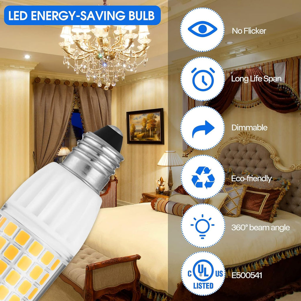 5W JD T4 LED Bulb Dimmable Mini Candelabra - E11 Base 50 Watt Equivalence UL Certification Ceilings, Ceiling Fans
