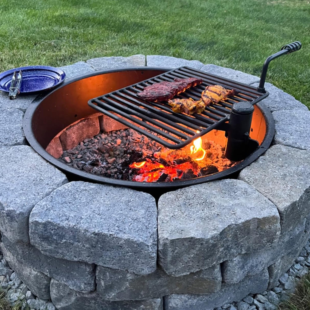 Fire Pit Ring & Grate - Heavy Duty - 30 in, 3-Pack - Alloy Steel