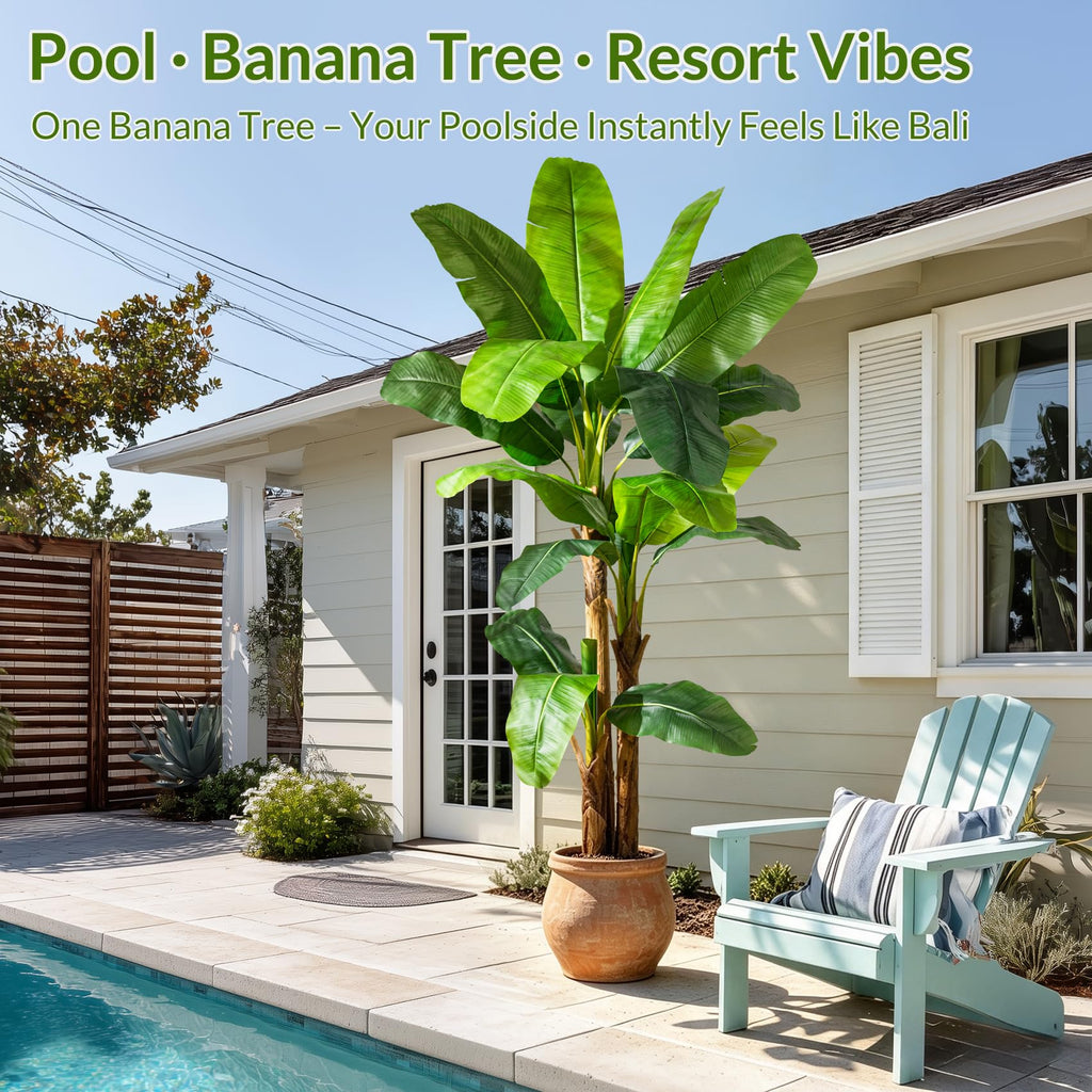 Tall Artificial Banana Tree Big Faux Tropical Bananas Trees Indoor Outdoor Realistic Floor Plant Large Fake Plants