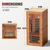 1- Person Infrared Sauna for Home, Low EMF FAR Remotely Controllable Indoor Sauna with WiFi & BT Control