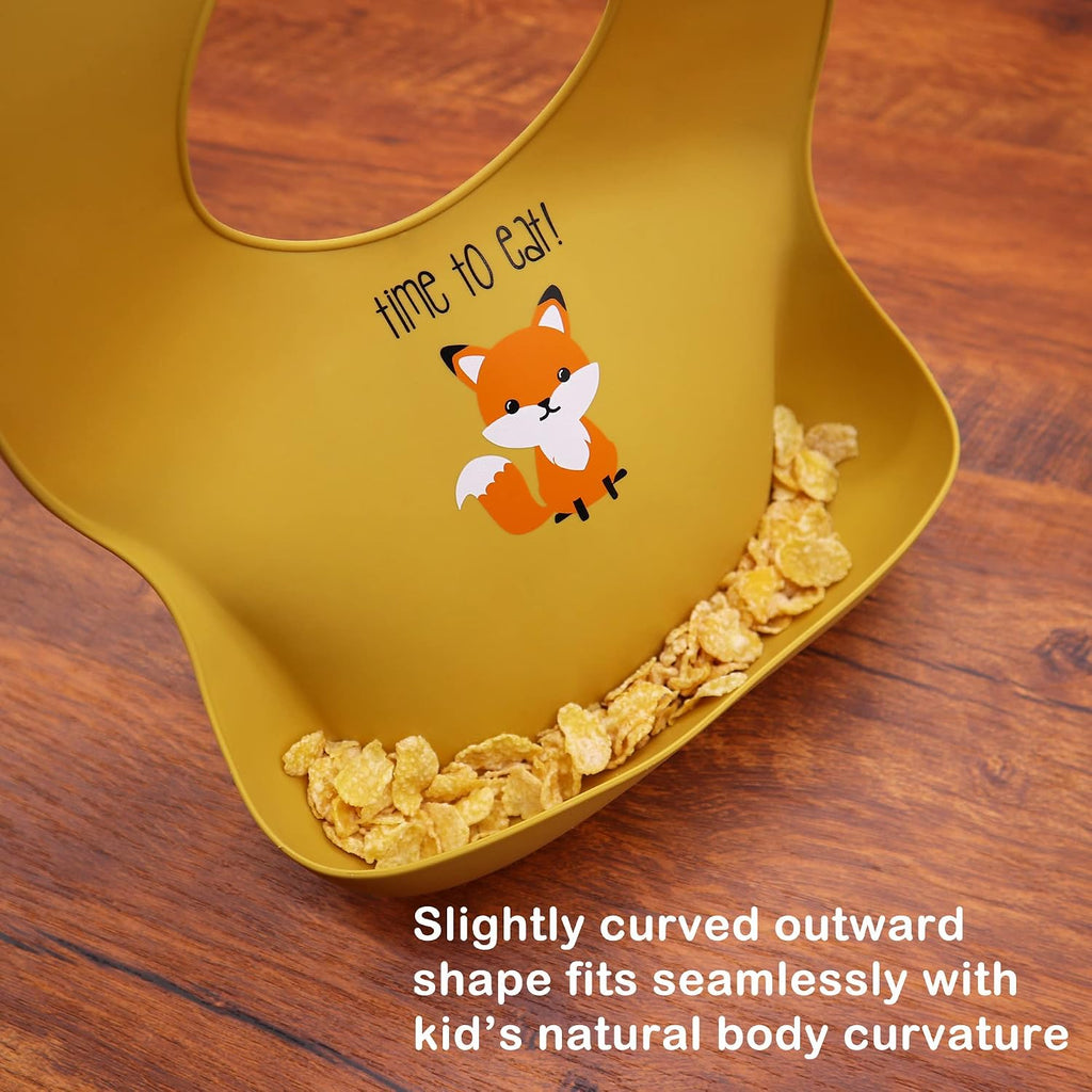 Set of 2| Silicone Baby Bibs - BPA Free, Easy to Clean, Waterproof, Soft, Durable with Food Catcher