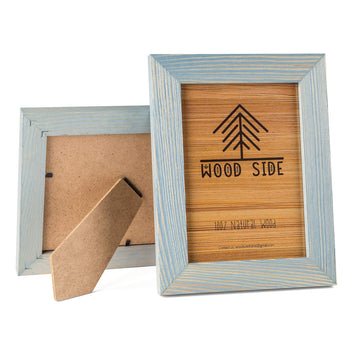 Rustic Wooden Picture Frame 4x6 Inch - Set of 2-100% Natural Farmhouse Distressed Wood with Real Glass - Made for