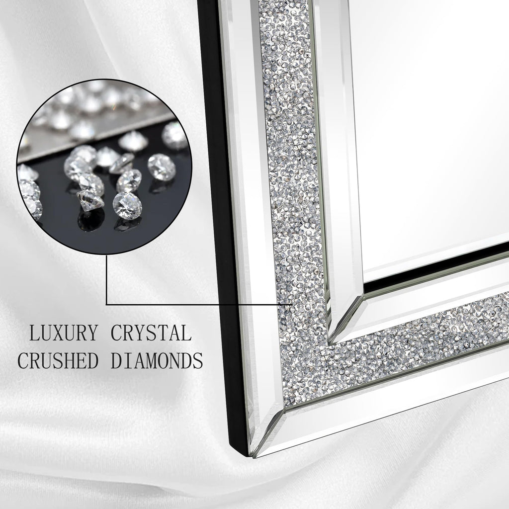 Decorative Wall Mirror, 32x24 Crushed Diamond Mirror