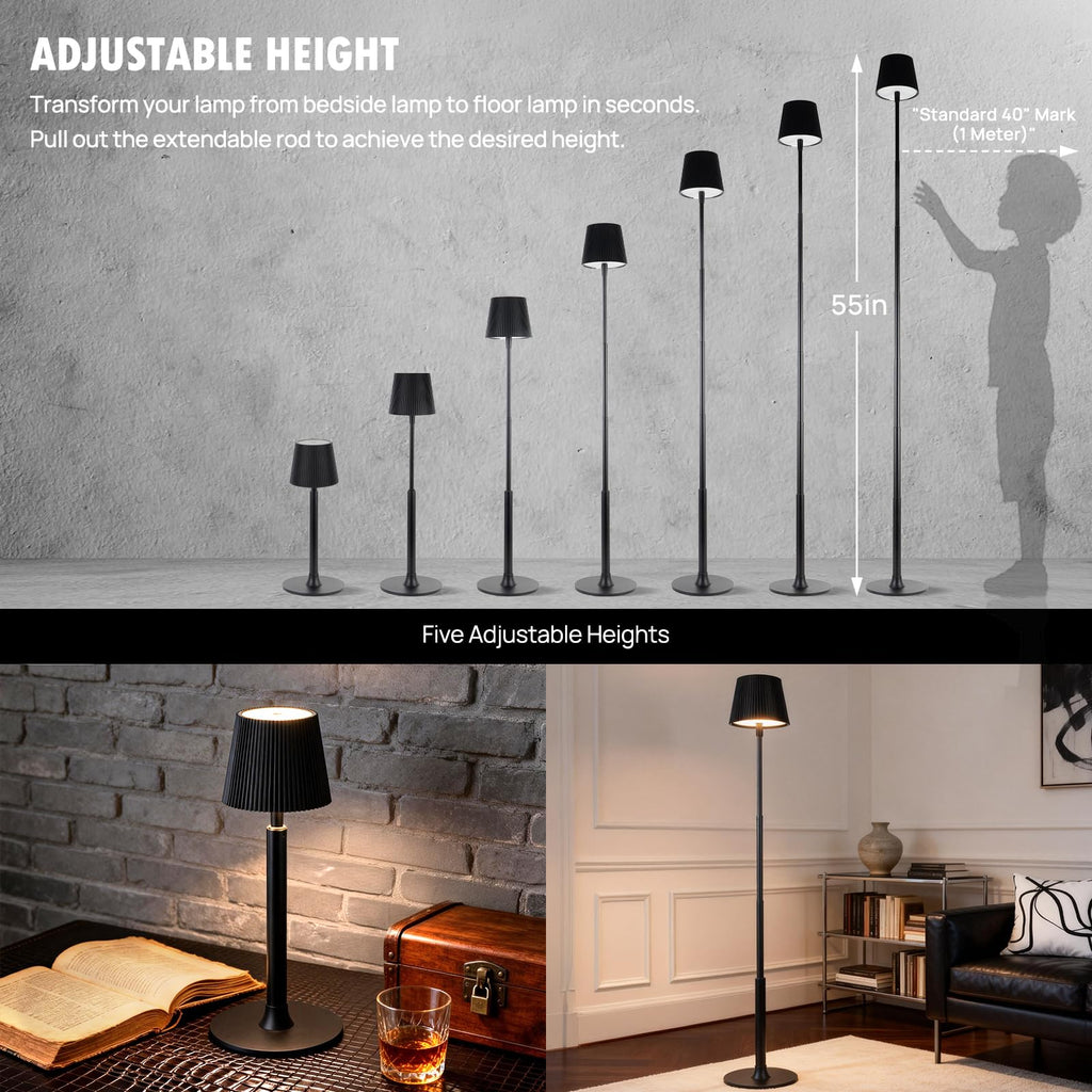 LED Standing Floor Lamp, Corner, Black