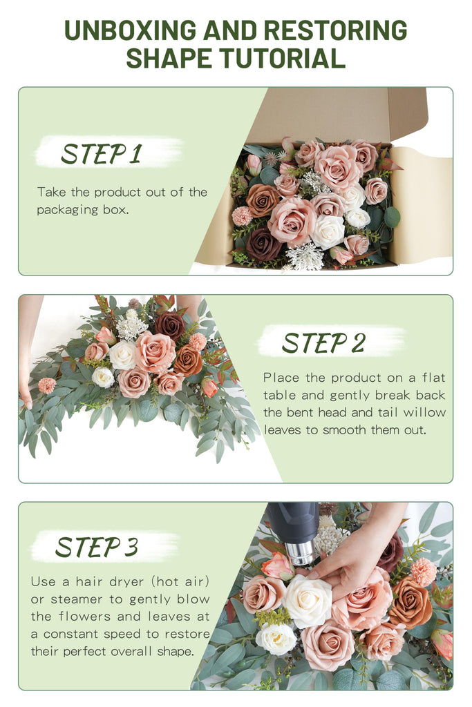 Faux Flower Swag Set of 2 for Wedding Welcome Signs Floral Swag Wedding Reception Ceremony Signs Decor (Terracotta)