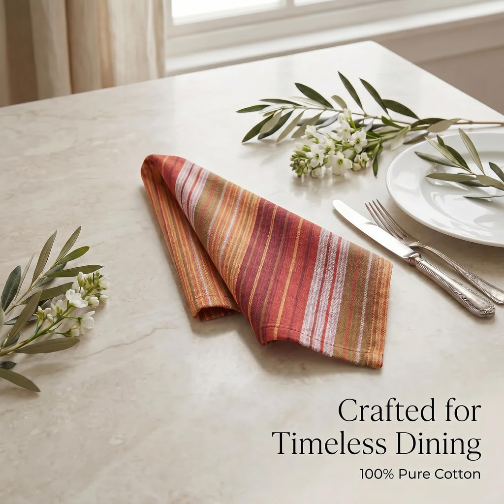 Cloth Napkins Cotton 20x20 (Set of 12) Fall Dobby