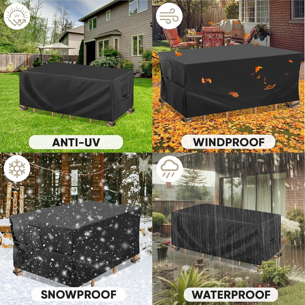 Patio Furniture Covers, Outdoor Furniture Covers Waterproof, Heavy Duty Oxford Patio Table Cover for Outdoor Table
