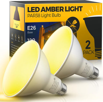 Yellow Bug Light Bulbs Outdoor, 4 Pack 2000K Non-Attracting, Non-Dimmable Amber Porch Lights, E26 Base, Backyard