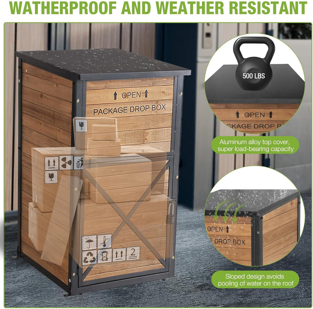 Package Delivery Boxes Parcel Drop Box with Combination Lockable, Secure Anti Theft Package Delivery Box Curbside
