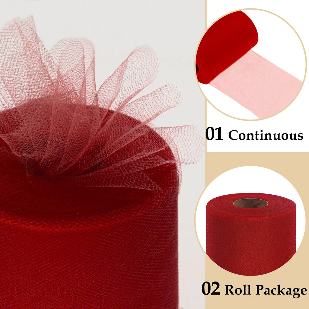 Red Tulle Fabric Roll 6" X 100 Yards