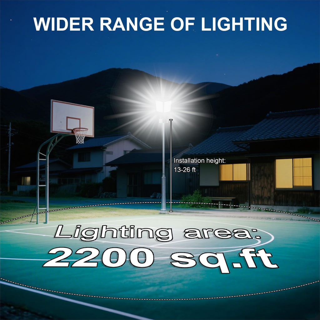 Solar Street Lights Outdoor, Solar Parking Lot Lights Commercial Street Light Dusk to Dawn, 7000K LED Security Flood