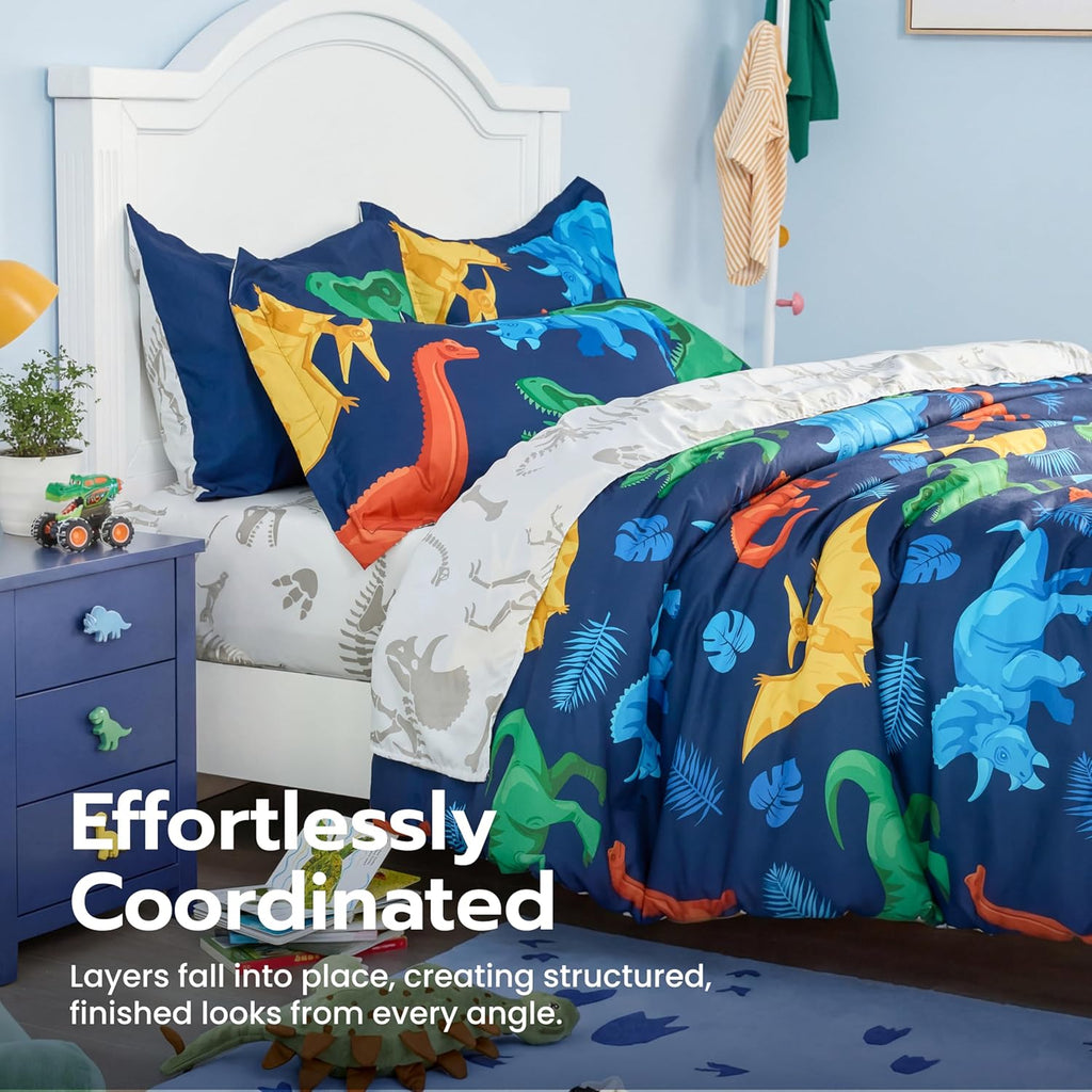 Kids Comforter Set Bedding Set for Boys Girls Super Soft Microfiber Bed in a Bag with Comforter Sheets Pillowcase