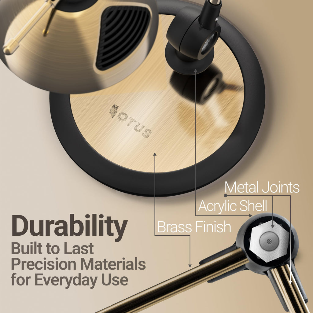 Tall LED Architect Desk Lamp, Gesture Control, Brass