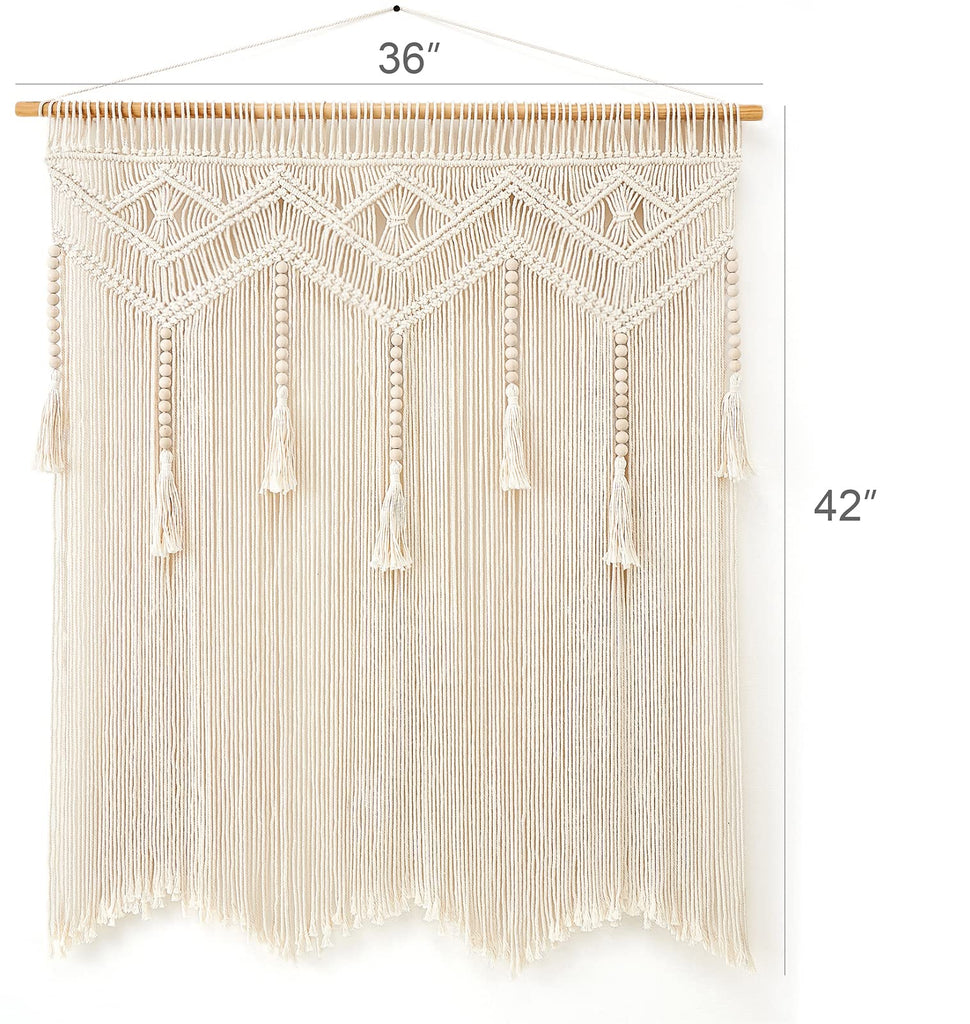 Macrame Wall Hanging Large Boho Decor Woven Wall Tapestry Chic Art Tassel Christmas Decoration for Backdrop over Bed