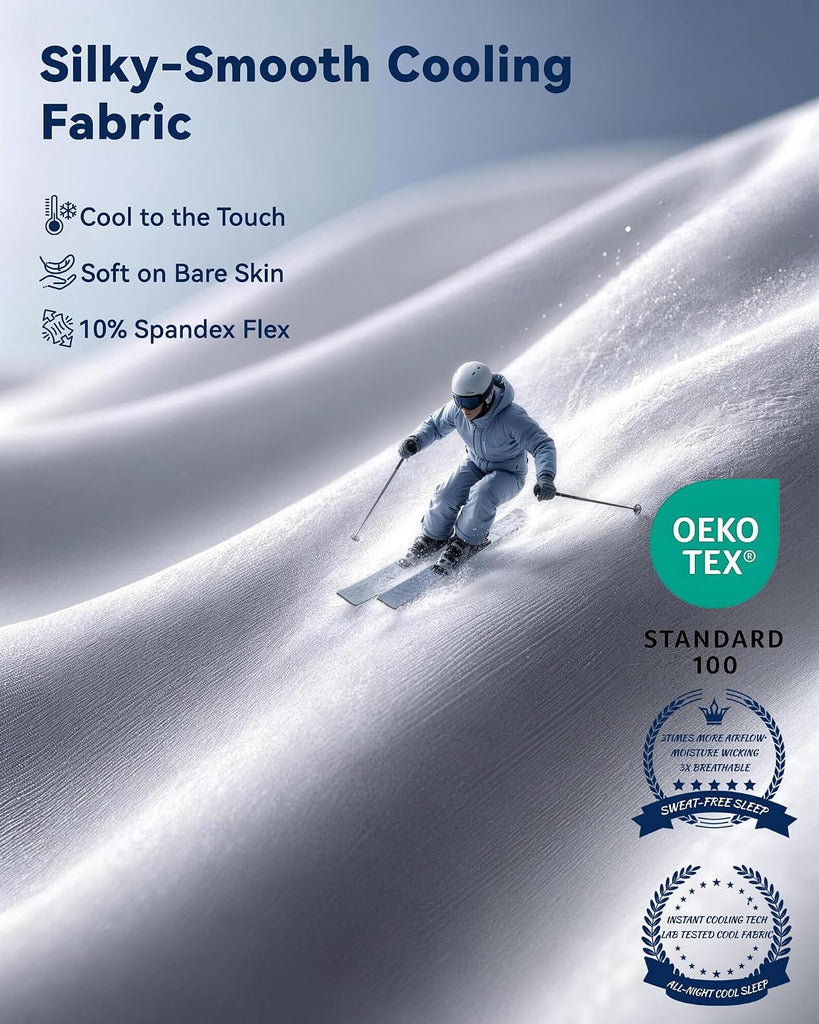 Cooling Comforter King Size Q-Max >0.48, Double-Sided Cooling Blankets for Hot Sleepers, Silky Soft Nylon Spandex