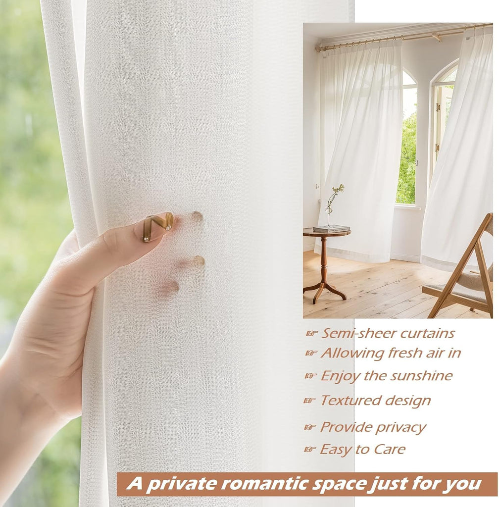 Elegant Sheer Lace Curtains Paisley Vintage Floral Privacy Semi Sheer Voile Draperies Window Curtains