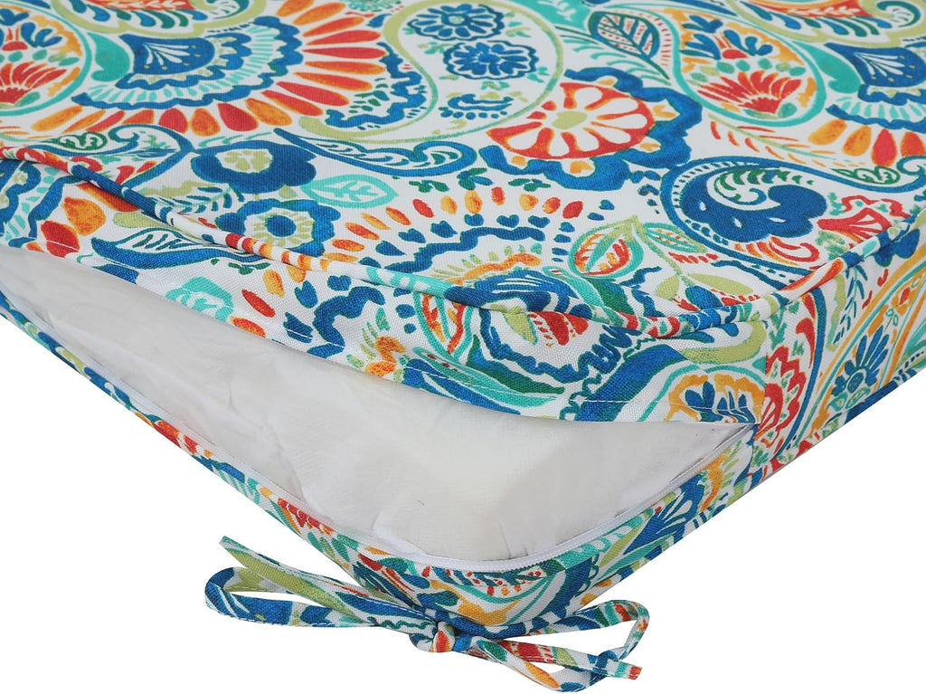 Outdoor Bench Cushion 48 x 18 Inches, Settee Loveseat Pads with Handle and Ties for Garden Patio Backyard Porch Sofa