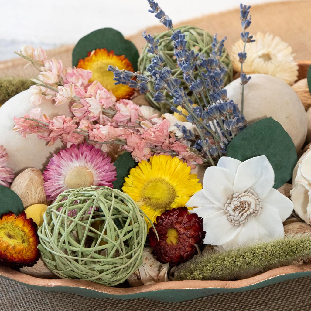 Maison Box Dried Floral Flowers Fragrance Potpourri Decorative Vase & Bowl Filler Home Décor (Floral Strawflowers)