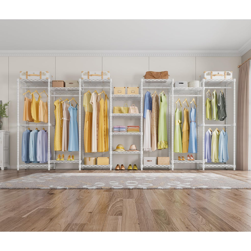 V5 Medium Freestanding Clothes Rack, Modular Closet System, White